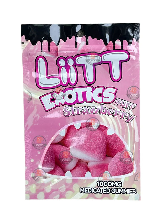 Liitt Exotics Puff Strawberry 3.5g Mylar Bag 1000MG (Packaging Only) - Black Unicorn Hub