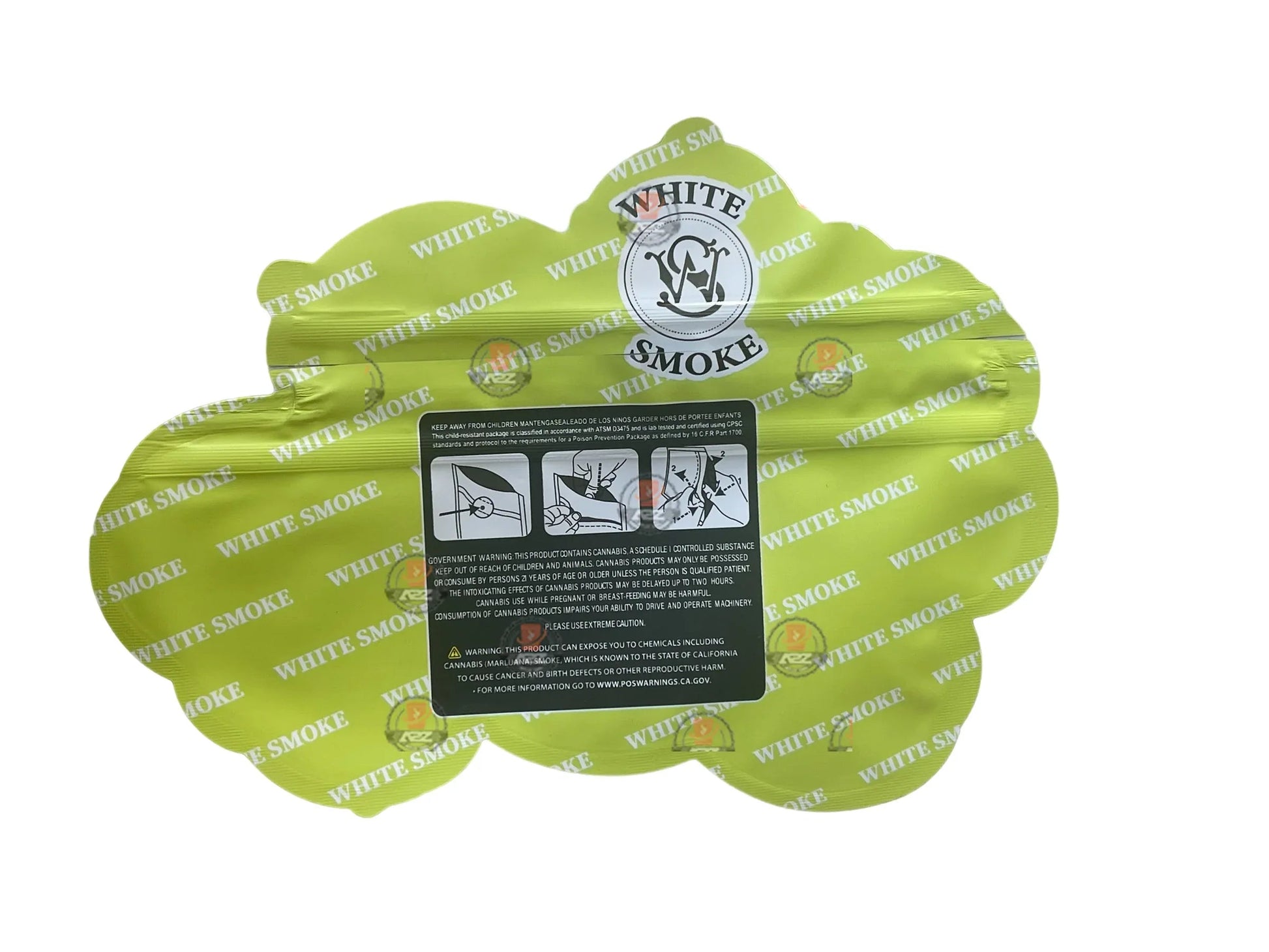 Green Plum 3.5 grams Mylar Bag Holographic White Smoke - Black Unicorn Hub