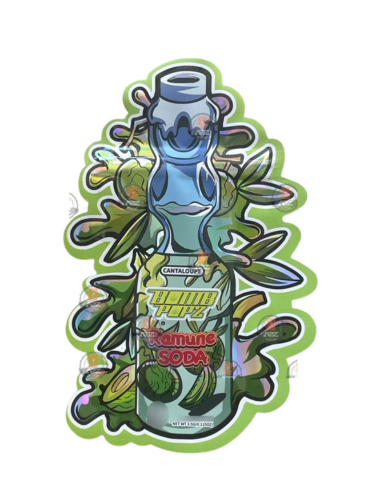 Bomb Popz Ramune Soda 3.5 grams Mylar Bag Holographic - Black Unicorn Hub
