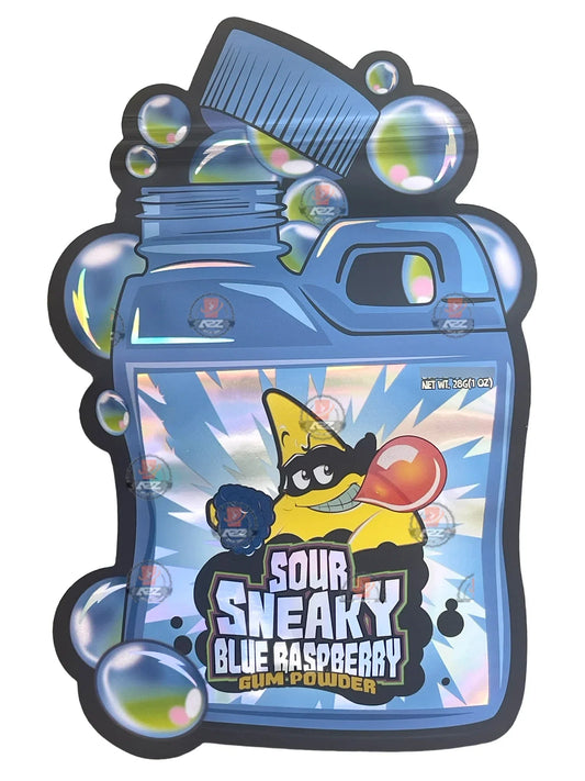 Sour Sneaky Blue Raspberry Mylar Bag 1 OZ 28G (50 Count) - Black Unicorn Hub