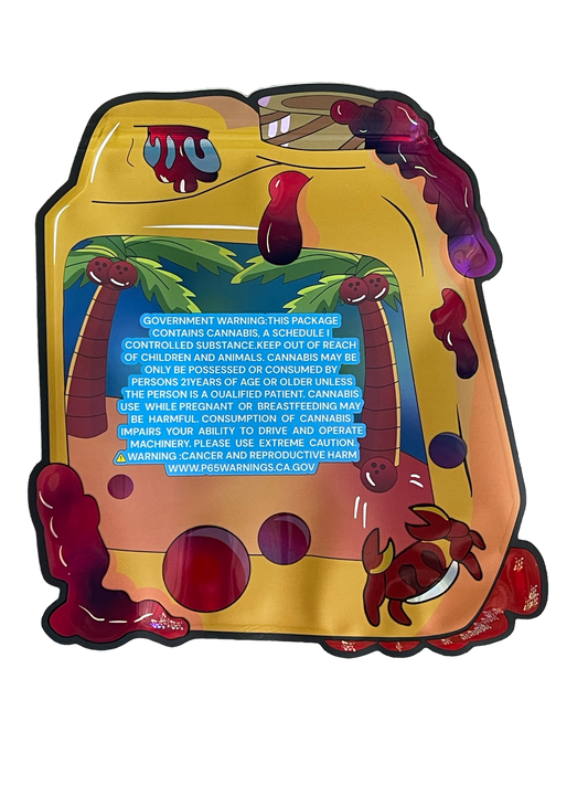 Bubble Jug Mylar Bag 1 OZ 28G (50 Count) Caribbean Blend Monkey Business