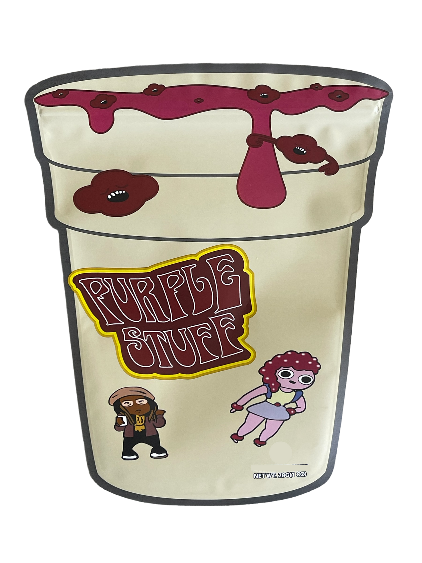 Purple Stuff Mylar Bag 1 OZ 28G (50 Count)