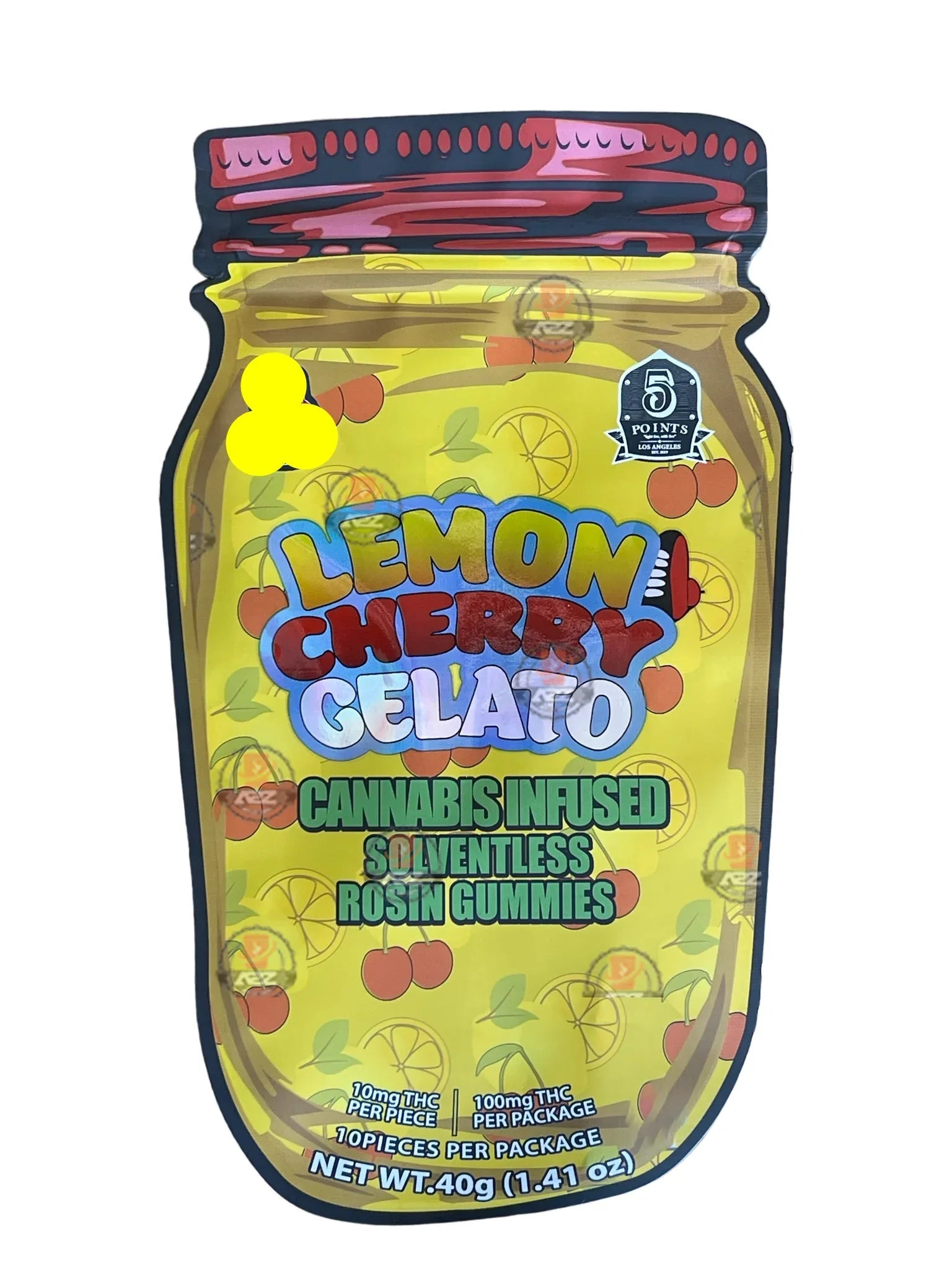 Lemon Cherry Gelato Mylar Bag- Rosin Gummies (Packaging Only) - Black Unicorn Hub