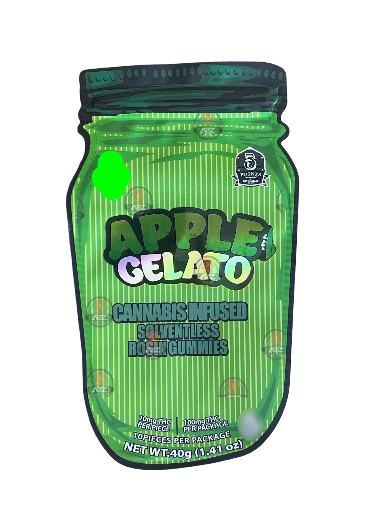 Apple Gelato Mylar Bag- Rosin Gummies (Packaging Only) - Black Unicorn Hub