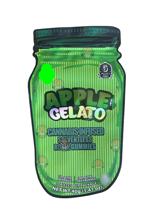 Apple Gelato Mylar Bag- Rosin Gummies (Packaging Only) - Black Unicorn Hub