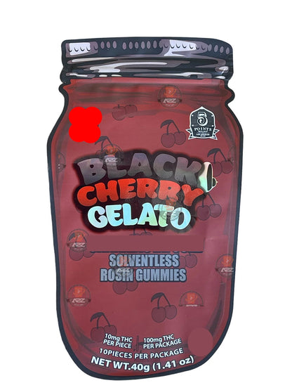 Black Cherry Gelato Mylar Bag- Rosin Gummies (Packaging Only) - Black Unicorn Hub