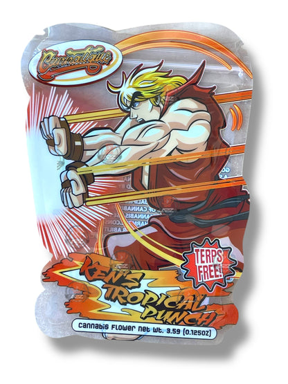Cannatique Street Fighter Kens Tropical Punch Mylar Bag 3.5g Transparent shape bag