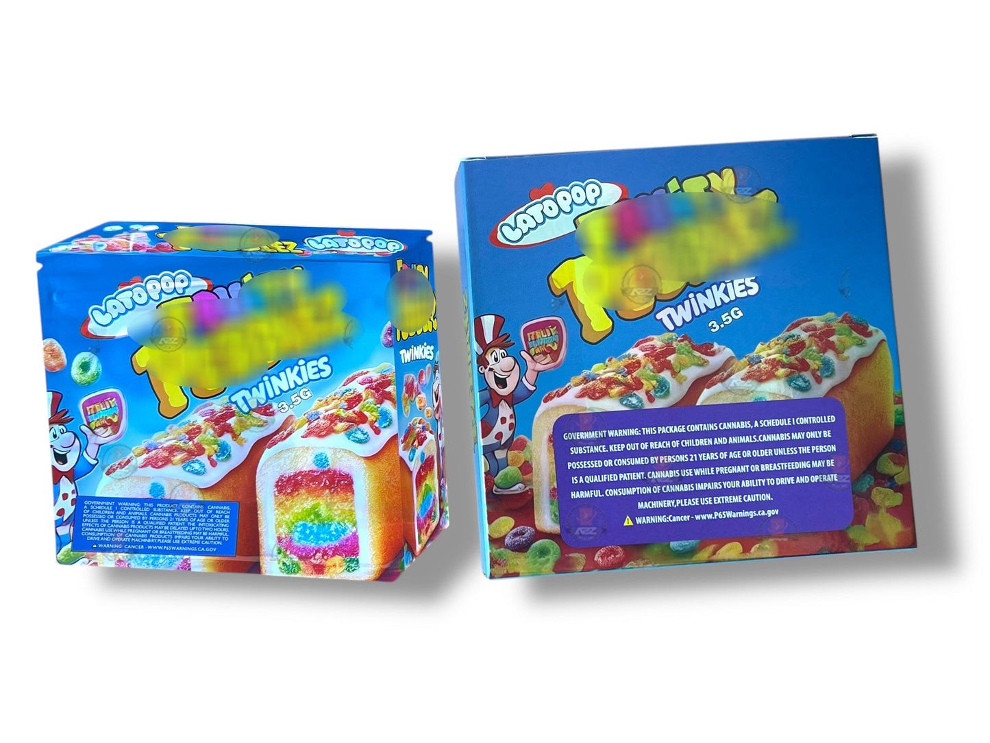 Lato Pop FB Twinkies Mylar Bags with Boxes 3.5g Box Packaging