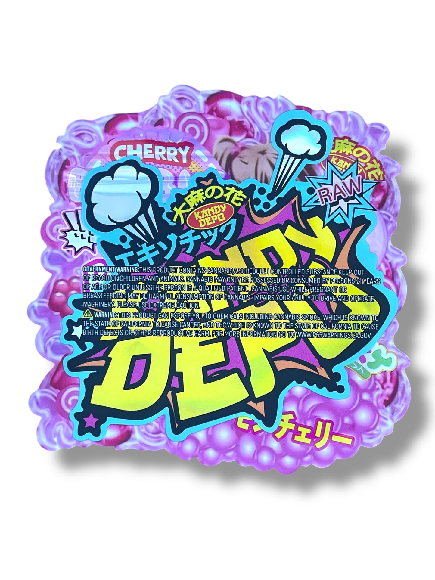 Kandy Depo Cherry Bubblegum Bomobom Mylar Bag 3.5g shape bag