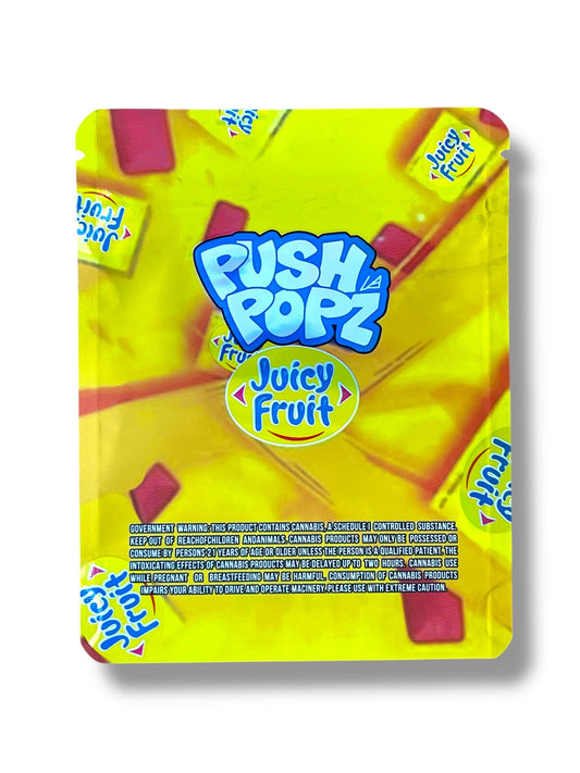 Push Pop Juicy Fruit 3.5g Mylar Bag- Packaging Only