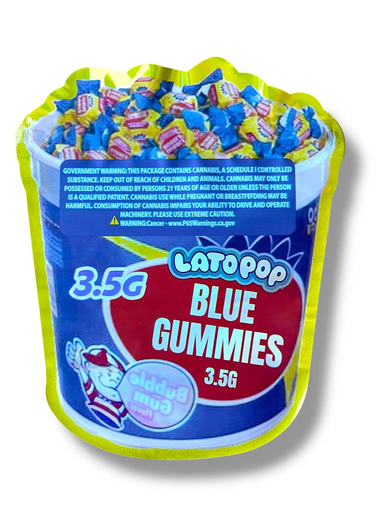 Lato POP Blue Gummies Mylar Bag 3.5g shape bag