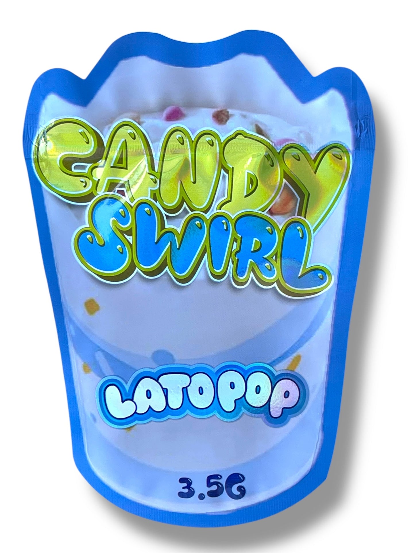 Candy Swirl Lato POP Mylar Bag 3.5g shape bag