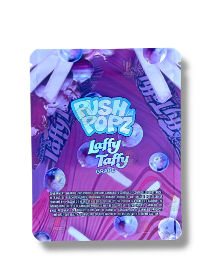 Push Pop Laffy Taffy Grape 3.5g Mylar Bag- Packaging Only