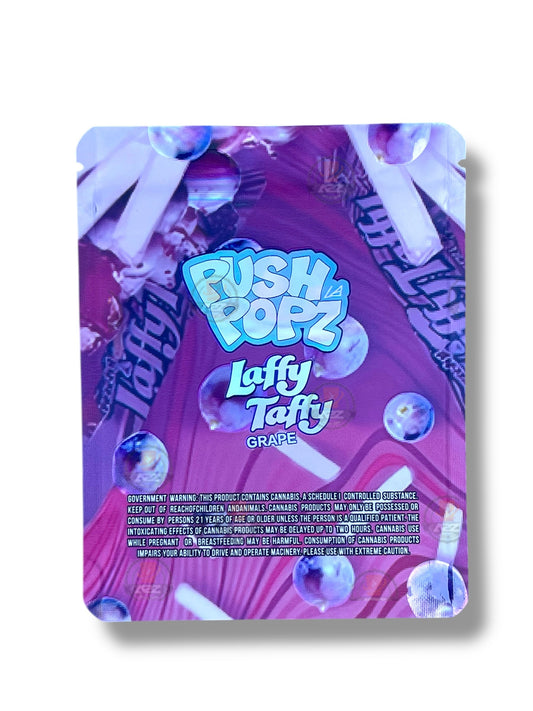 Push Pop Laffy Taffy Grape 3.5g Mylar Bag- Packaging Only