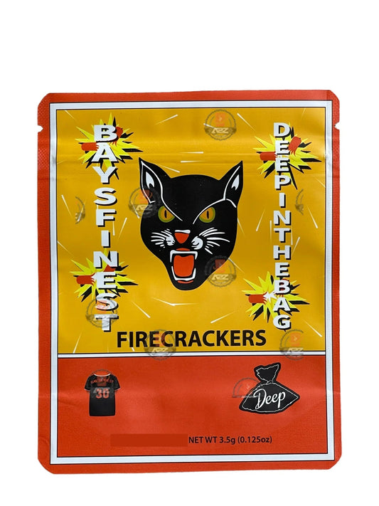 Fire Crackers Mylar Bags 3.5g Bays Finest Deep in the bag - Black Unicorn Hub