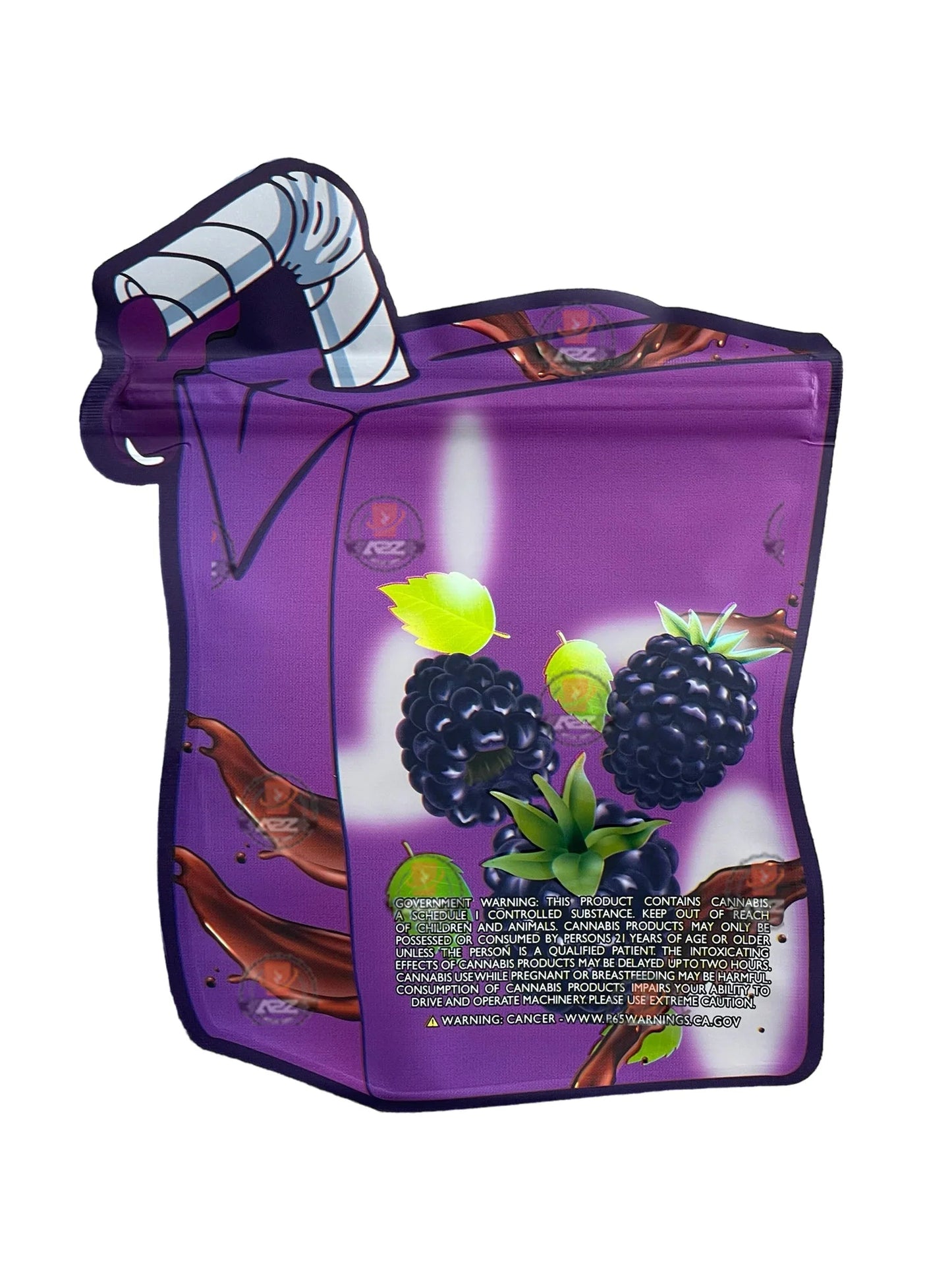 Blackberry 3.5 grams Juice Box Mylar Bag Pure Blunt Holographic - Black Unicorn Hub