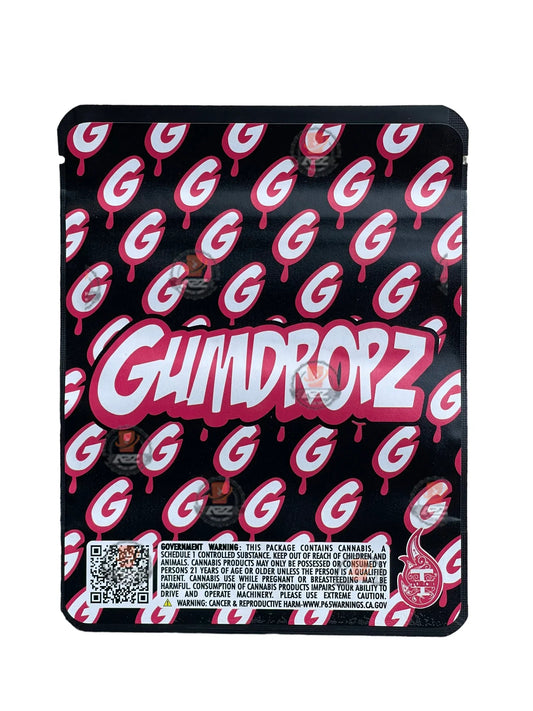 Sprinklez Gumdropz Strawberry Banana Mylar Bags 3.5g Sticker base Bag -With stickers and labels - Black Unicorn Hub