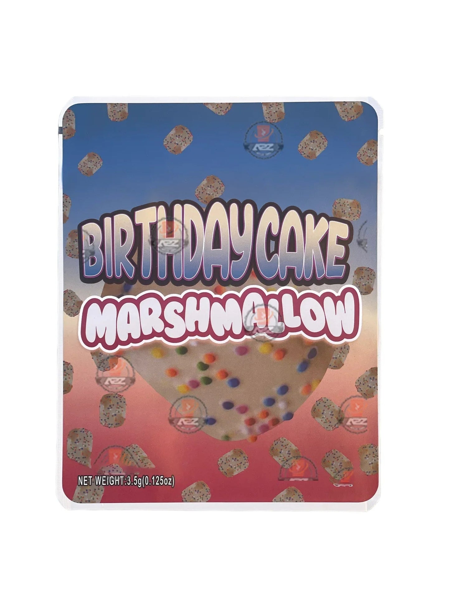 Sprinklez Birthday Cake Marshmallow Mylar Bags 3.5g Sticker base Bag -With stickers and labels - Black Unicorn Hub