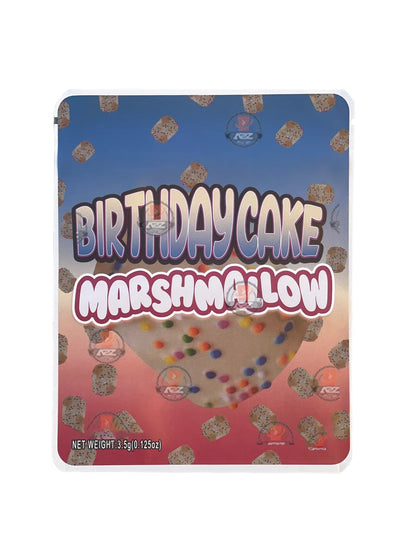 Sprinklez Birthday Cake Marshmallow Mylar Bags 3.5g Sticker base Bag -With stickers and labels - Black Unicorn Hub