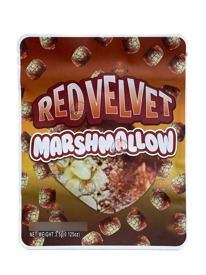 Sprinklez Red Velvet Marshmallow Mylar Bags 3.5g Sticker base Bag -With stickers and labels - Black Unicorn Hub