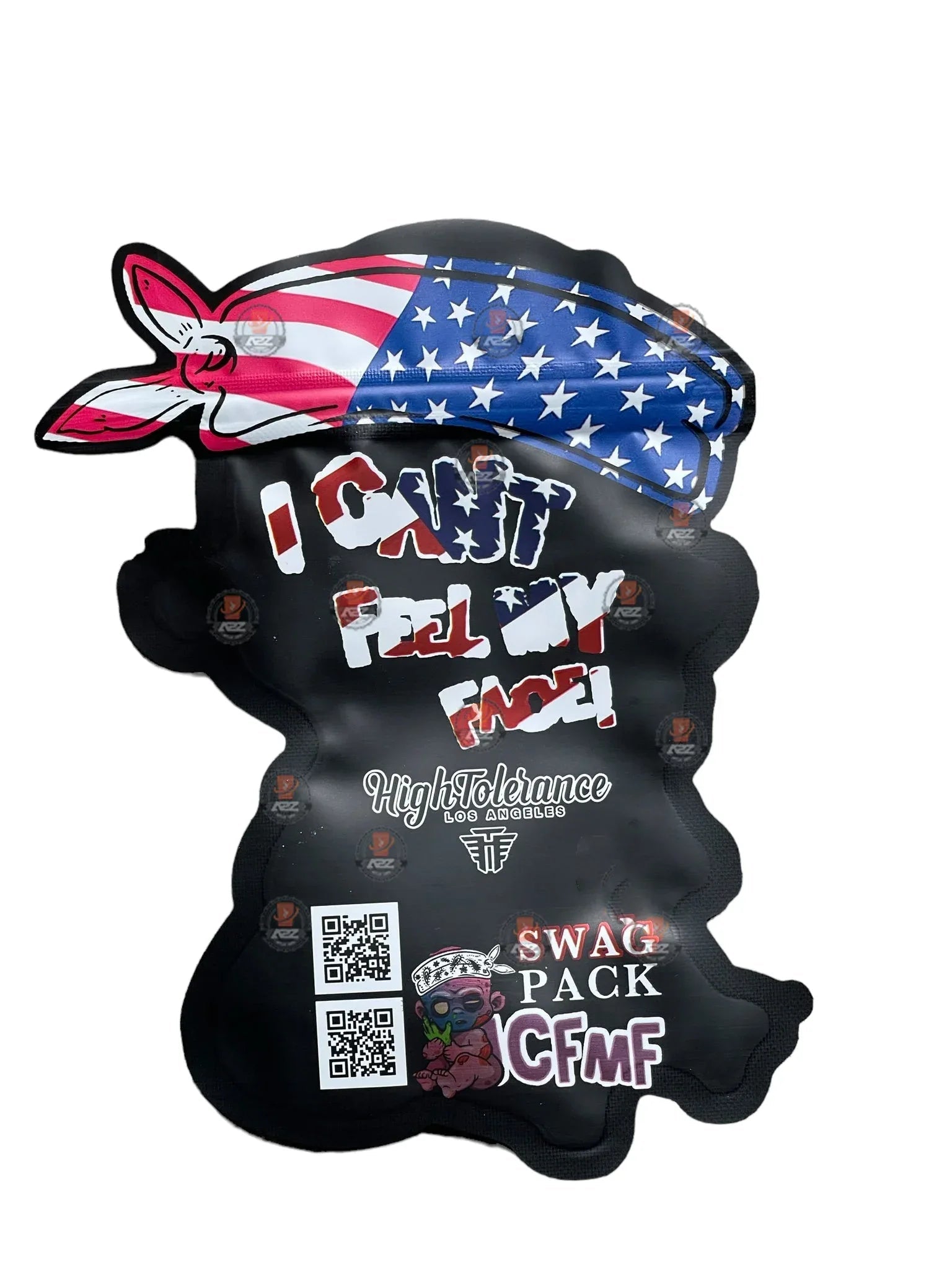 Swag Pack Baby I Can't Feel My Face Cut Out Mylar Bags 3.5g Hight Tolerance ICFMF - Black Unicorn Hub