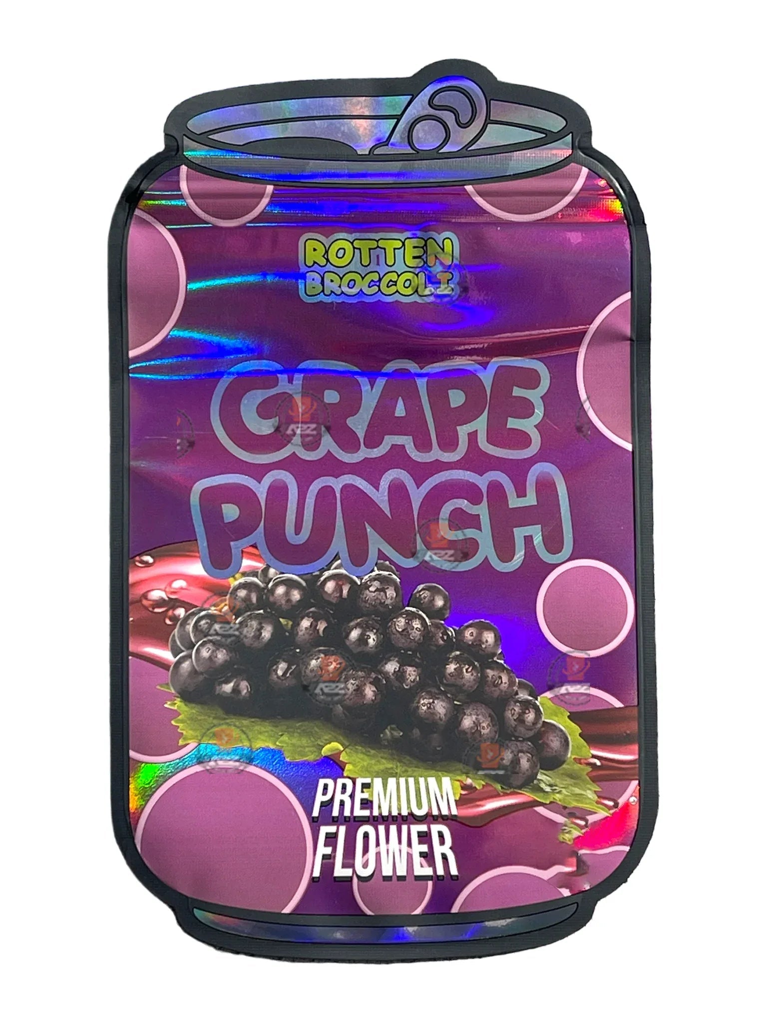 Grape Punch 3.5 grams Juice Box Mylar Bag Rotten Broccoli Holographic - Black Unicorn Hub