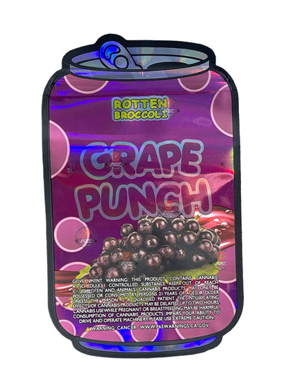 Grape Punch 3.5 grams Juice Box Mylar Bag Rotten Broccoli Holographic - Black Unicorn Hub