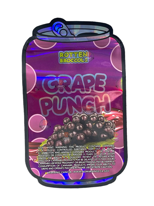 Grape Punch 3.5 grams Juice Box Mylar Bag Rotten Broccoli Holographic - Black Unicorn Hub