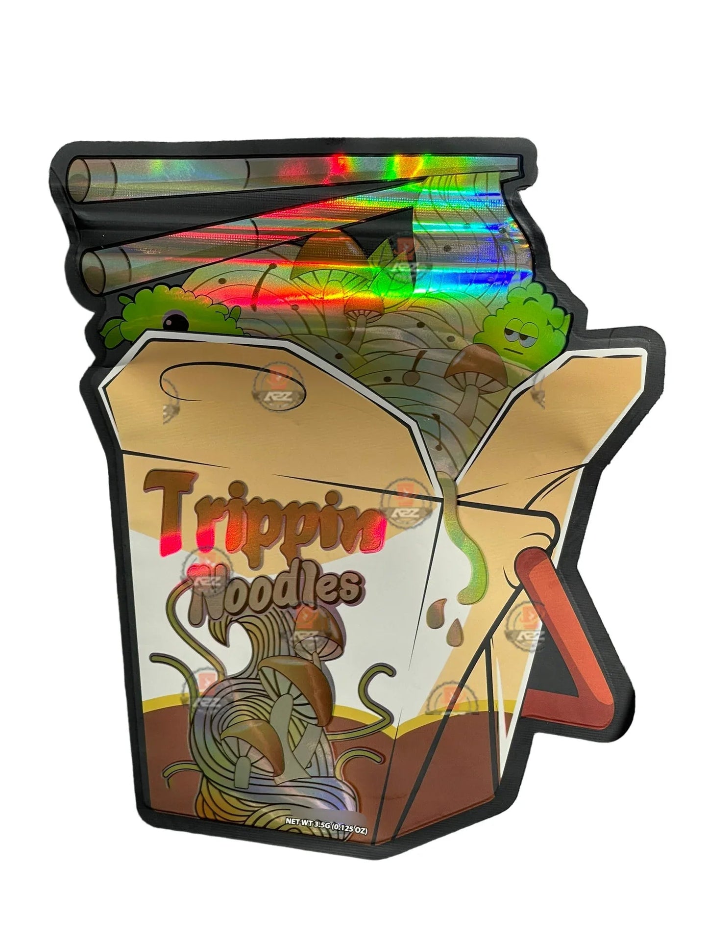Trippin Noodles 3.5 grams Juice Box Mylar Bag Holographic - Black Unicorn Hub