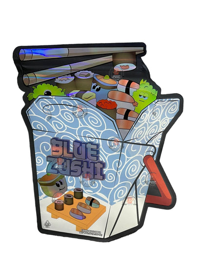 Blue Zushi 3.5 grams Juice Box Mylar Bag Holographic - Black Unicorn Hub