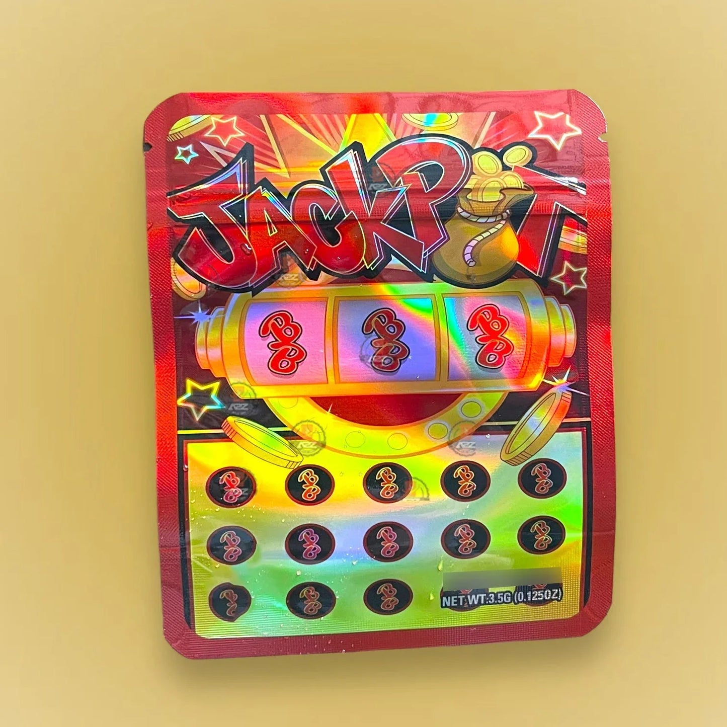 Jackpot 3.5g Mylar Bag Holographic- Packaging Only - Black Unicorn Hub