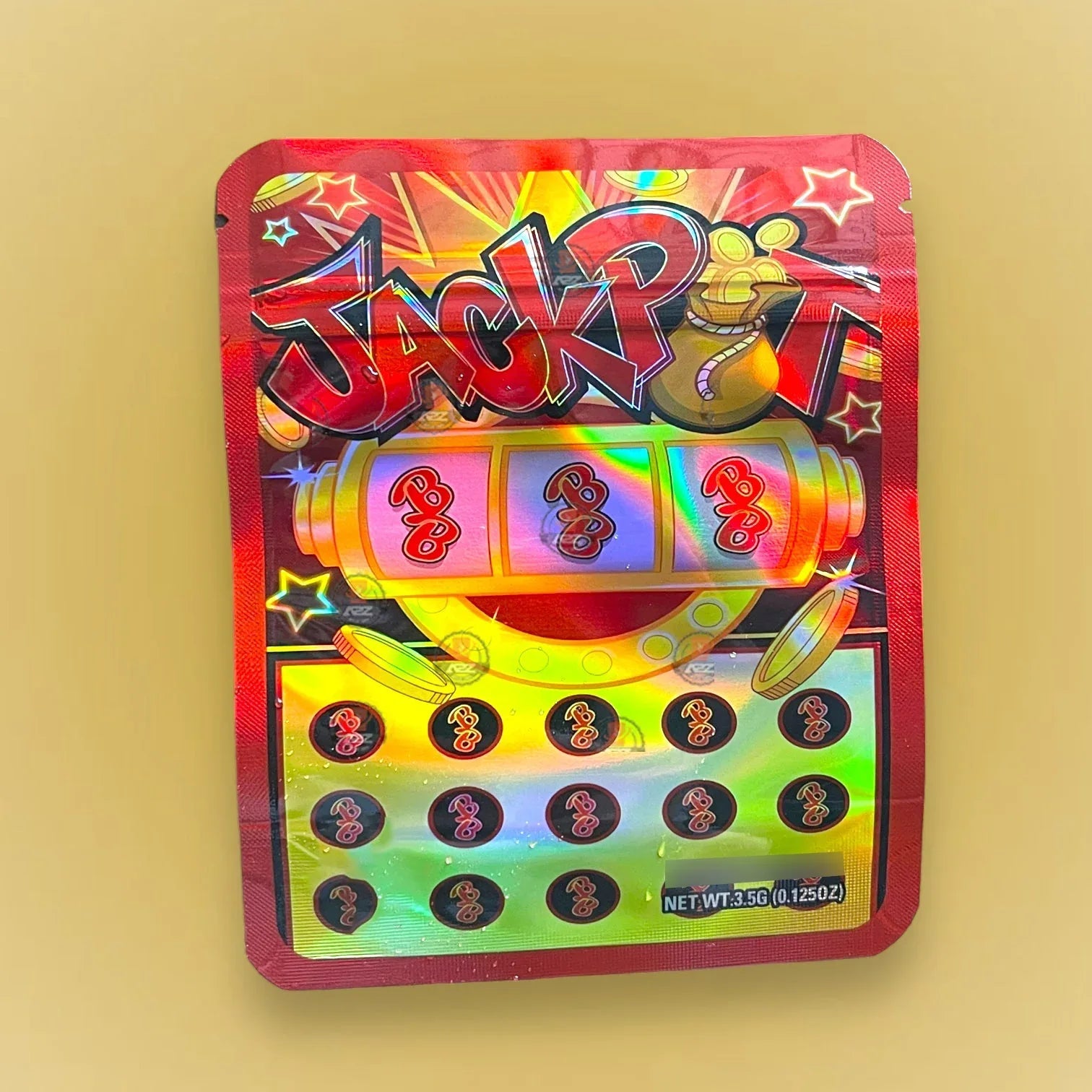 Jackpot 3.5g Mylar Bag Holographic- Packaging Only - Black Unicorn Hub