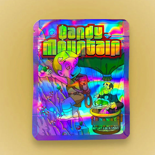 Candy Mountain 3.5g Mylar Bag Holographic- Packaging Only - Black Unicorn Hub