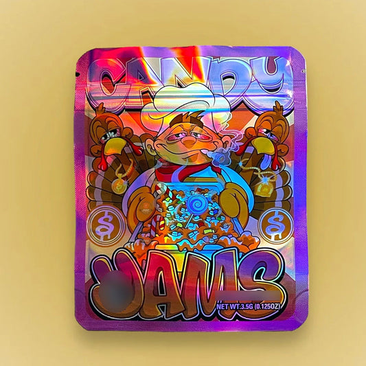Candy Jams 3.5g Mylar Bag Holographic- Sherb Money Packaging Only - Black Unicorn Hub