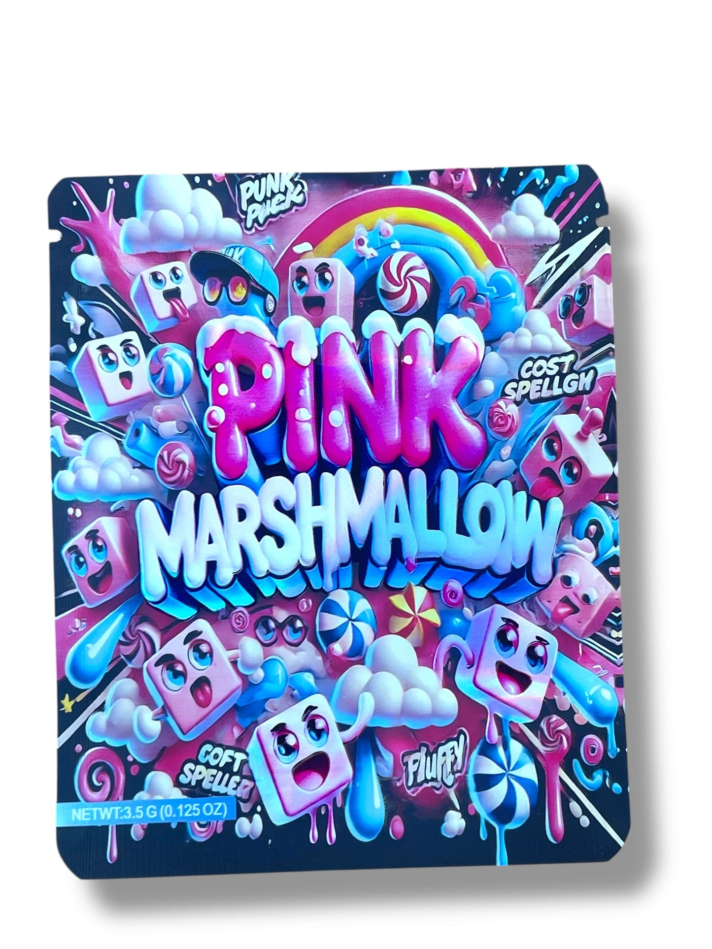 Pink Marshmallow 3.5g Mylar Bag- Packaging Only