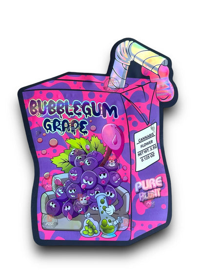Bubblegum Grape Mylar Bags 3.5g Holographic - Black Unicorn Hub