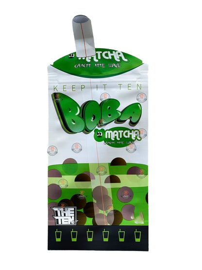 Boba Matcha Mylar bag 3.5g cut out The Ten - Black Unicorn Hub