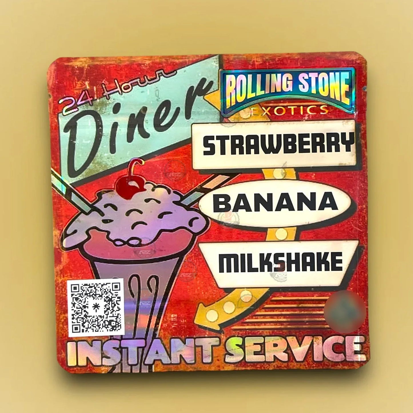 Strawberry Banana Milkshake 3.5G Mylar Bags-Rolling Stone Exotics - Black Unicorn Hub