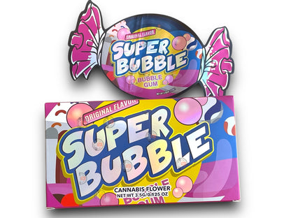 Super Bubble Gum Mylar Bags with Boxes 3.5g Box Packaging Holographic
