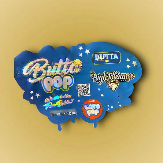 Butta POP Mylar bag 3.5g cut out-High Tolerance Gas Only - Black Unicorn Hub