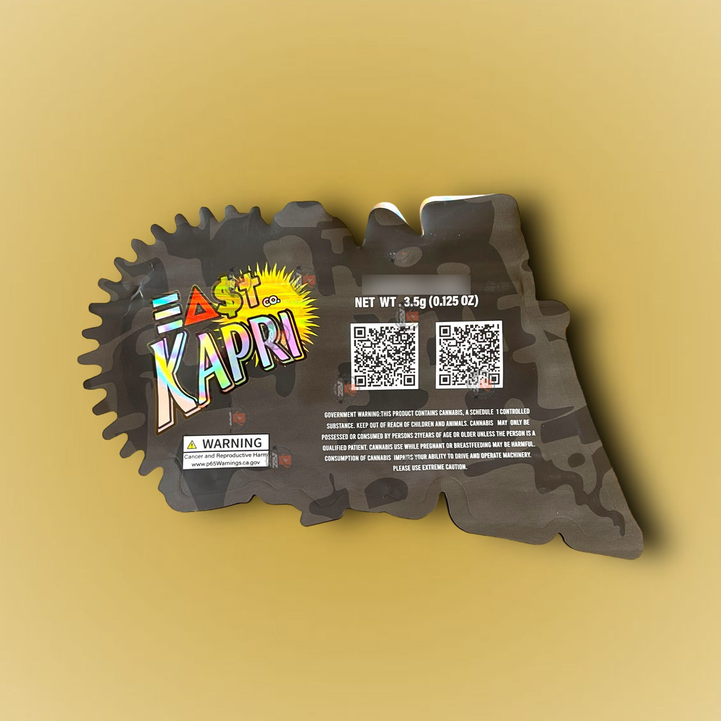 East Kapri Mylar bag 3.5g cut out-High Tolerance Holographic