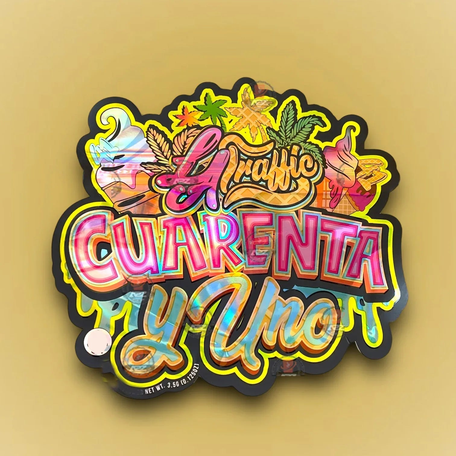 LA Traffic Cuarenta Y Uno 3.5G Mylar Bag 41 - Black Unicorn Hub