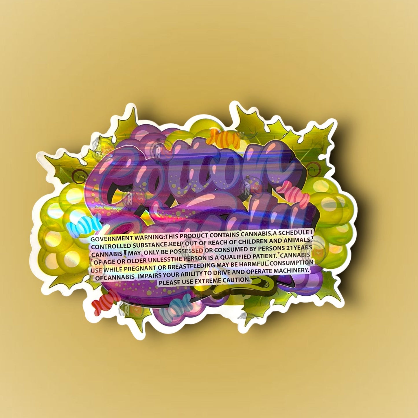 Cotton Candy Grapes 3.5G Mylar Bag Holographic