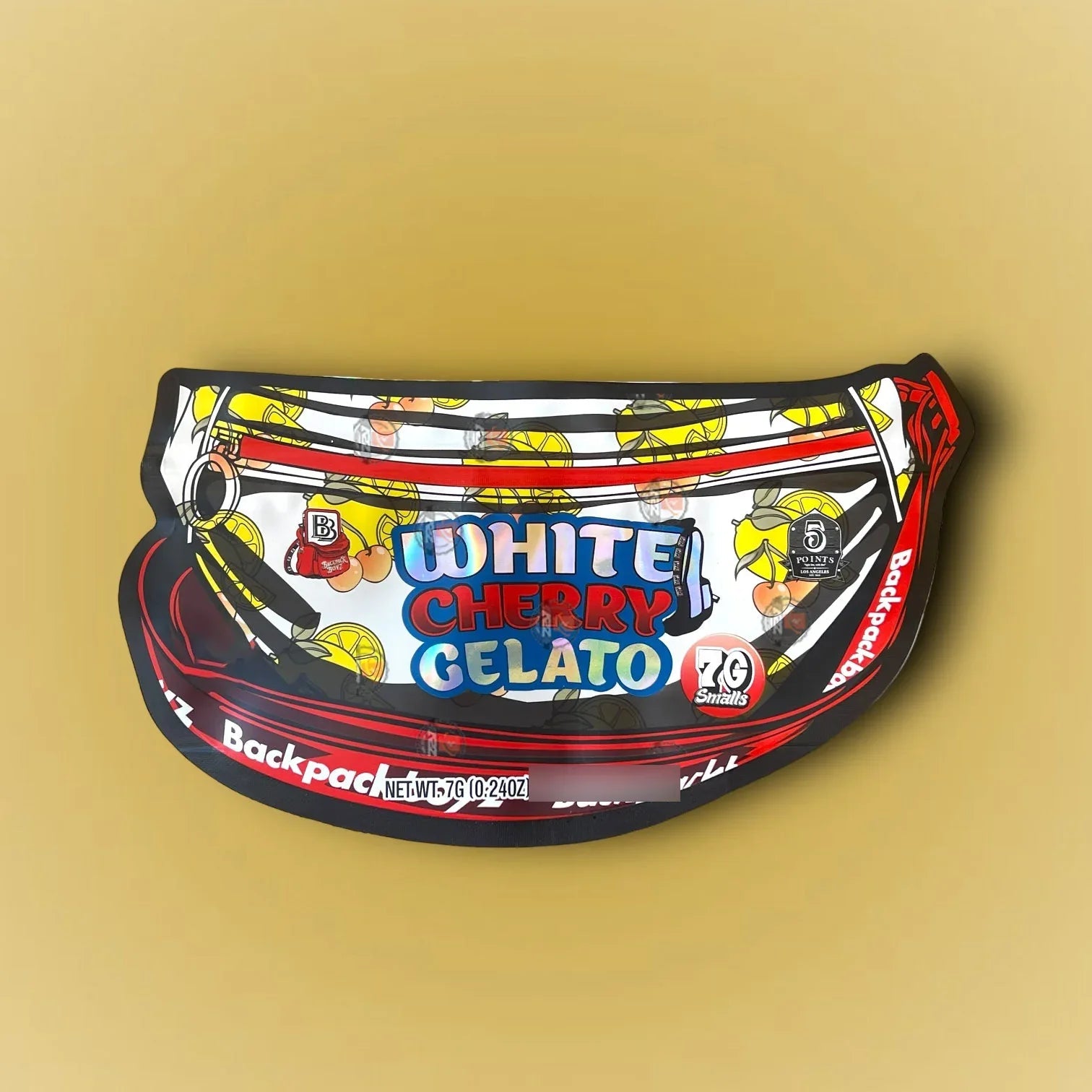 White Cherry Gelato 7 G Mylar Bags Backpack Boyz - Black Unicorn Hub