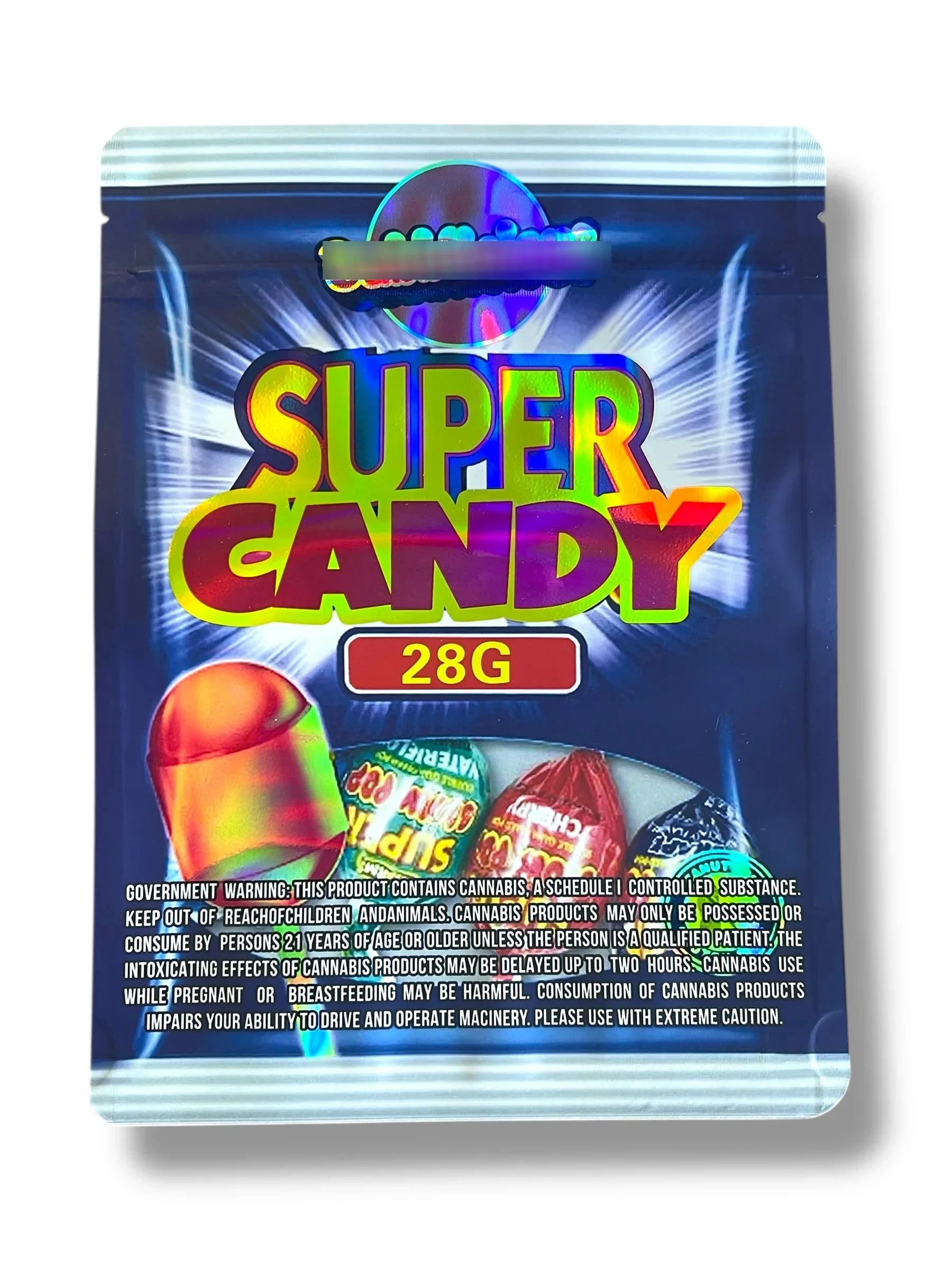 Super Candy 1 OZ 28G empty Mylar bag 1 ounce (50 Count) - Black Unicorn Hub