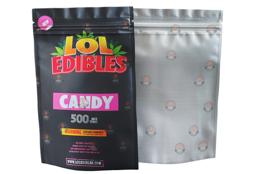 LOL Edibles Candy 500mg Mylar bags packaging only