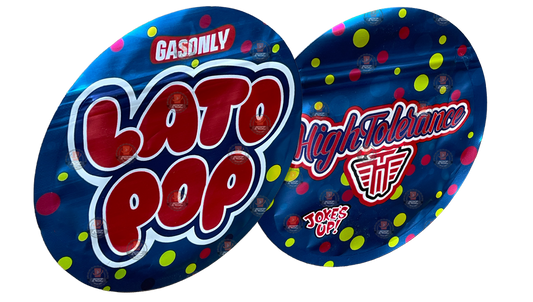 Jokes UP Lato Pop Blue 3.5G Holographic Bag - High Tolerance cut out Mylar zip lock bag