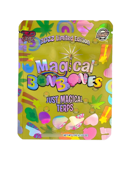 Magical Bonbones Cut Out Mylar Bags 3.5g Die Cut Holographic 30 Flamez Limited Edition - Black Unicorn Hub