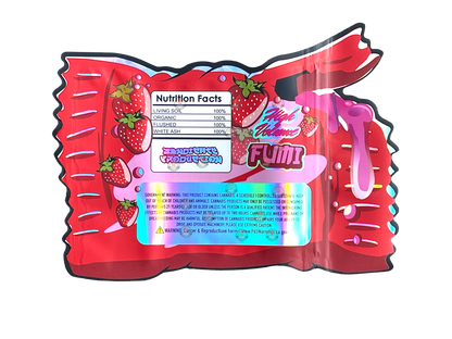 Mora Fresa Fumi Cut Out Mylar Bags 3.5g Die Cut Holographic High Volume