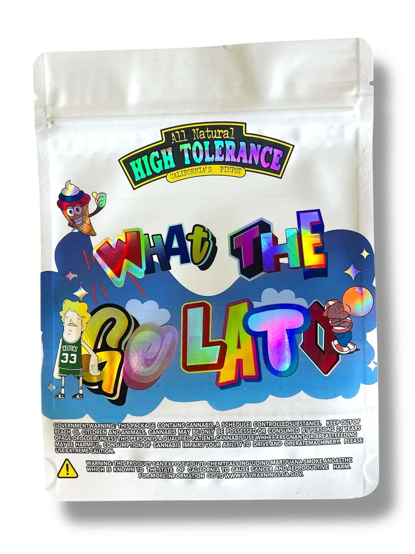 High Tolerance What The Gelato 1 OZ 28G empty Mylar bag 1 ounce (50 Count) - Black Unicorn Hub